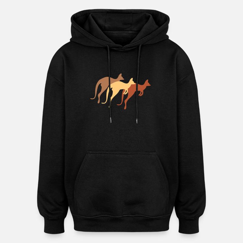 Känguru - Oversized Unisex Hoodie - Schwarz