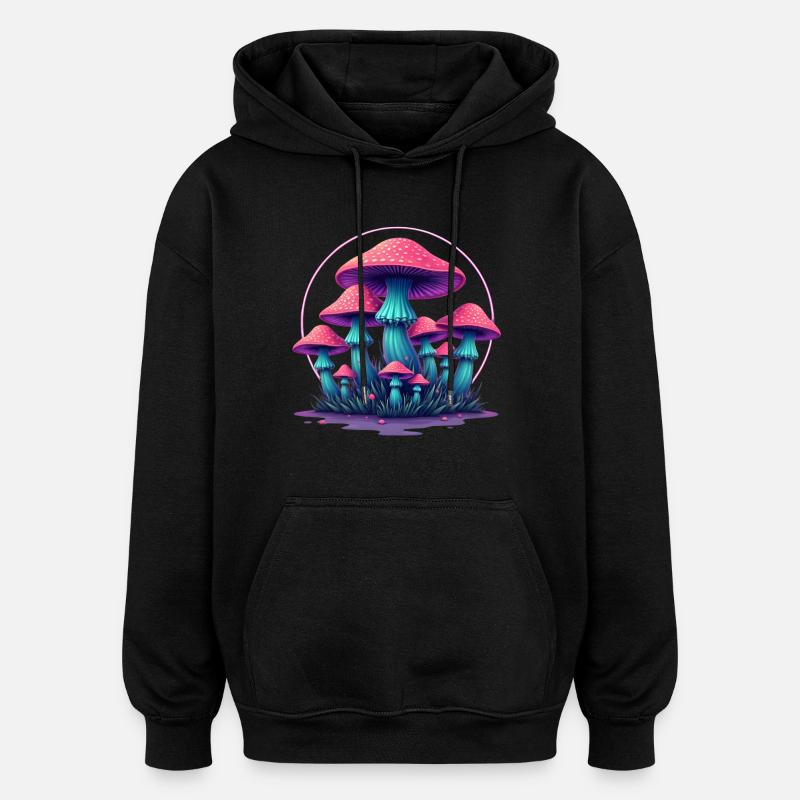 Psychedelische Pilze - Oversized Unisex Hoodie - Schwarz