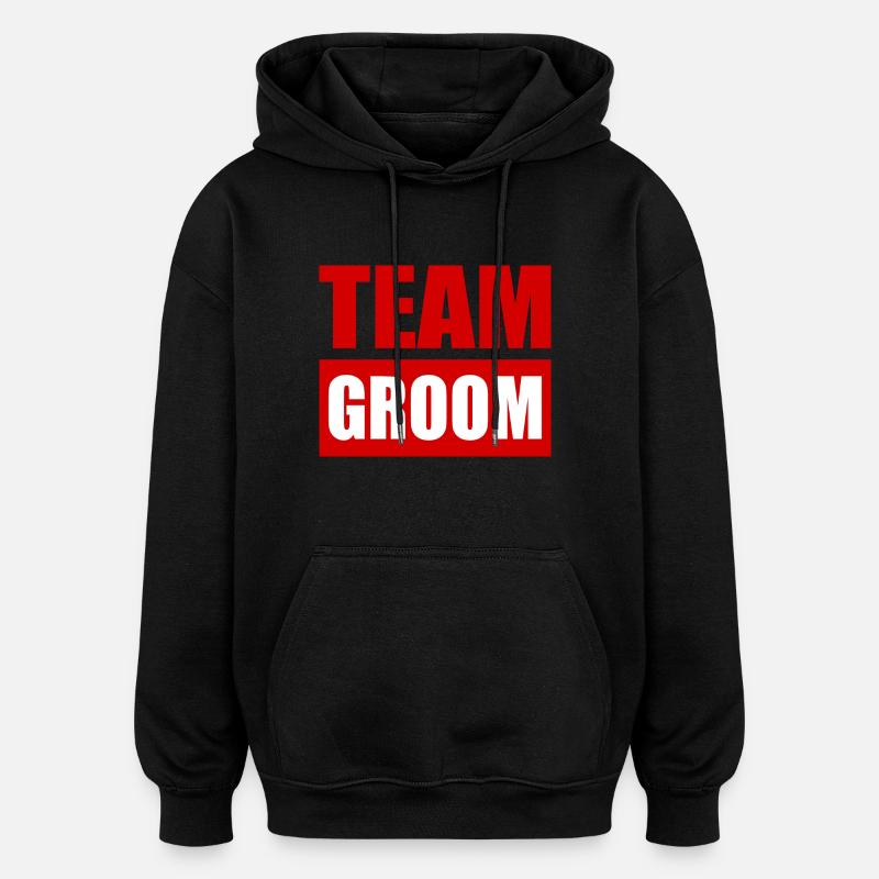 Team groom - Sweat à capuche oversize unisexe - noir
