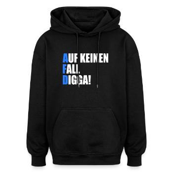 Afd Auf keinen fall digga - Oversized Unisex Hoodie - Schwarz - Vorne - Noah (186cm)
