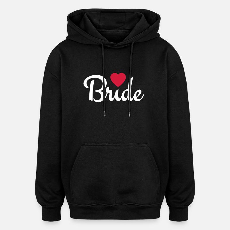 bride with heart 2c - Oversized Unisex Hoodie - black