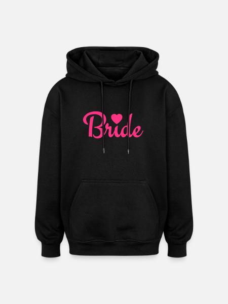 bride with heart 1c - Oversized Unisex Hoodie - black