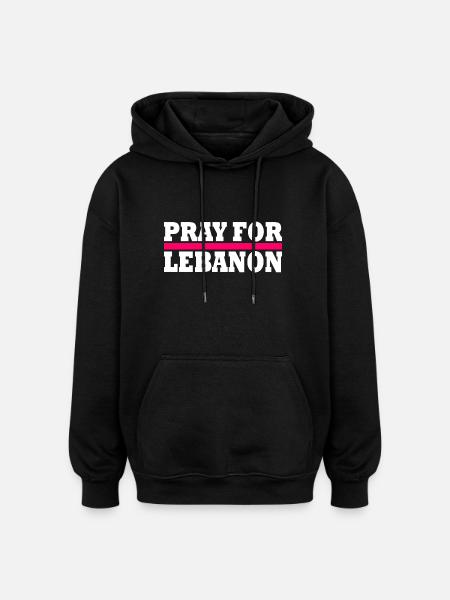Pray for lebanon - Oversized Unisex Hoodie - black