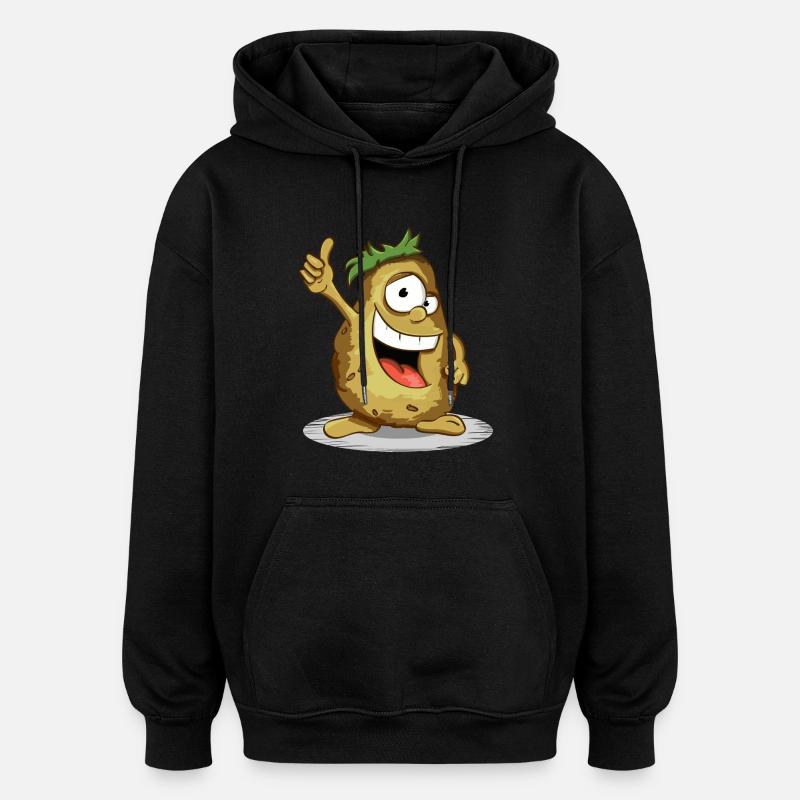 « Repas » - Sweat à capuche oversize unisexe - noir