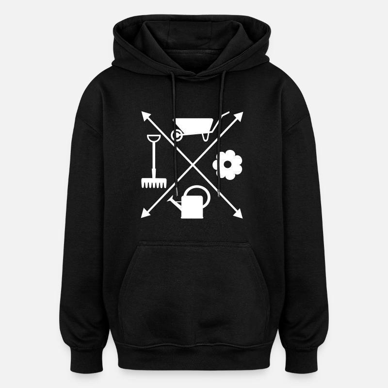 jardin - Sweat à capuche oversize unisexe - noir