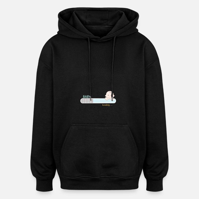 grossesse - Sweat à capuche oversize unisexe - noir