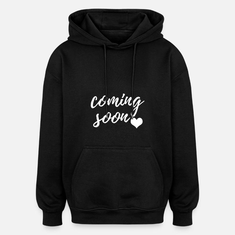 grossesse - Sweat à capuche oversize unisexe - noir