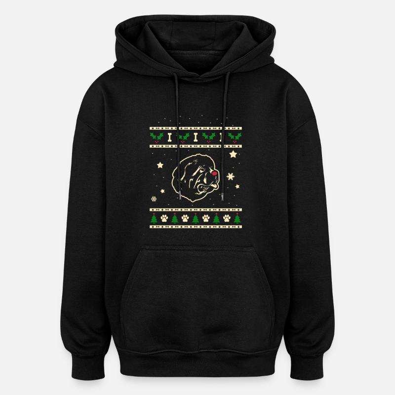 Neufundland Weihnachtsgeschenk - Oversized Unisex Hoodie - Schwarz