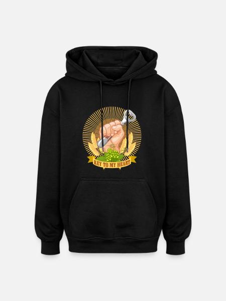 Key to my heart - Oversized Unisex Hoodie - black