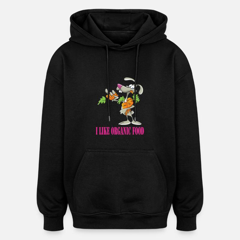 RABBIT - Sweat à capuche oversize unisexe - noir