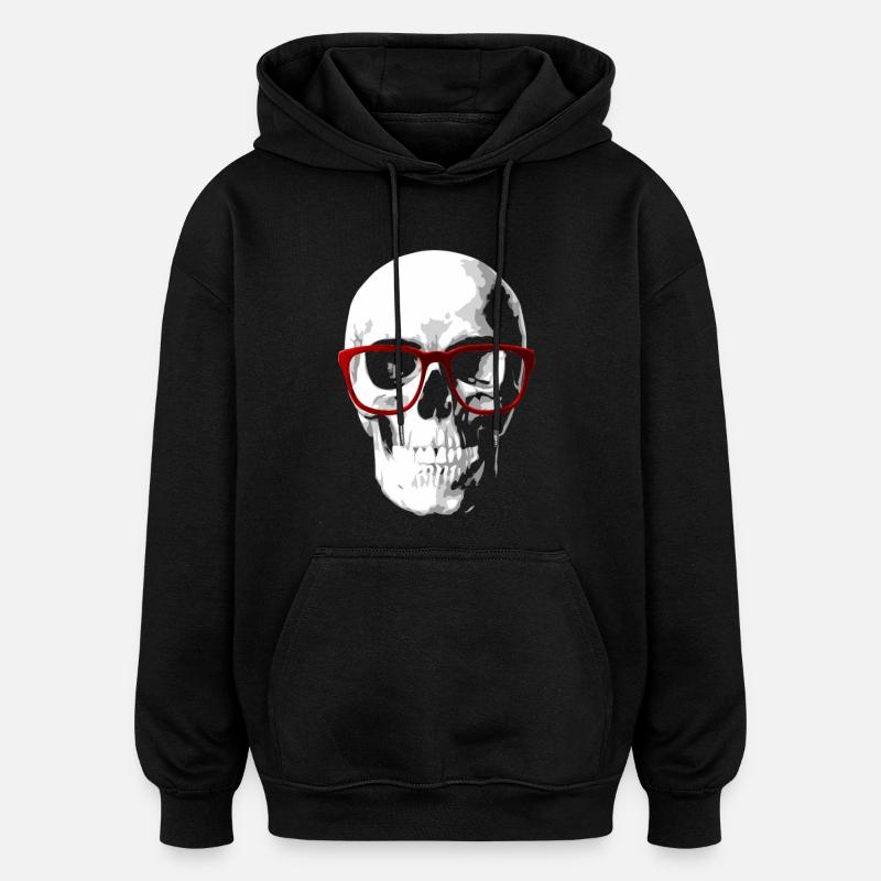 Nerd skull for geeks - Oversized Unisex Hoodie - black
