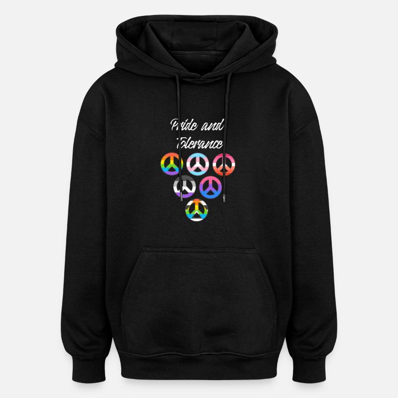 Pride and tolerance lgbt - Oversized Unisex Hoodie - black