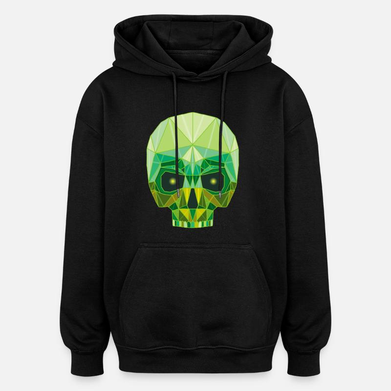Smaragdgrüner Todeskopf - Oversized Unisex Hoodie - Schwarz
