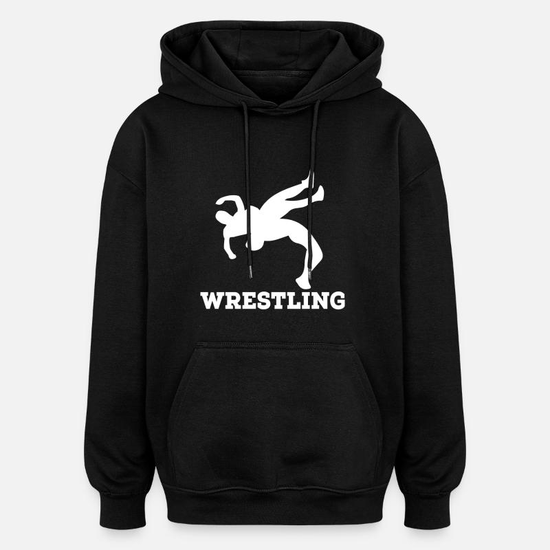 wrestling - Sweat à capuche oversize unisexe - noir