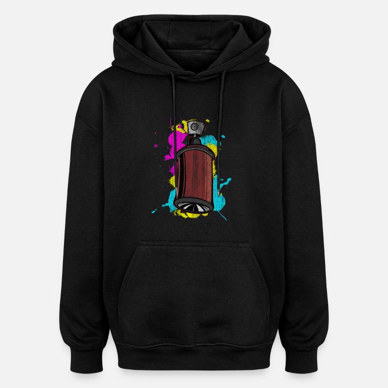 Graffiti Spraydose mit Spritzfarben - Oversized Unisex Hoodie - Schwarz