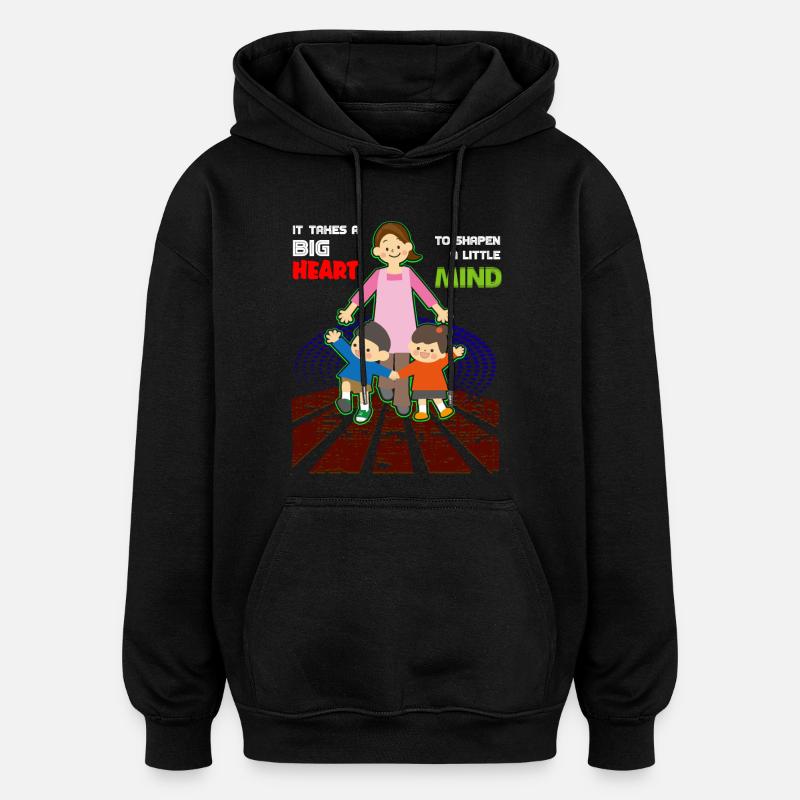 Éducatrice maternelle - Sweat à capuche oversize unisexe - noir