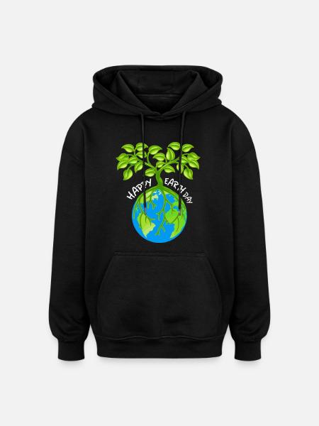 Eco-Friendly Earth Friend T-Shirt - Oversized Unisex Hoodie - black