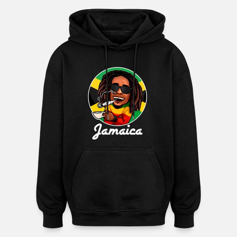 Jamaïque - Design - Sweat à capuche oversize unisexe - noir