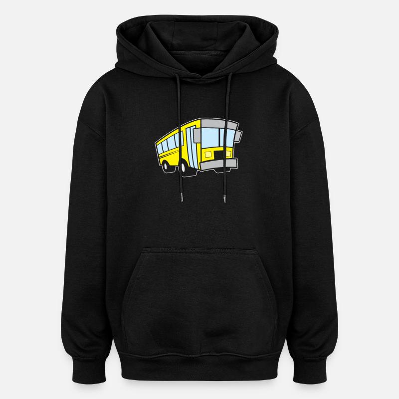 Chauffeur de bus jaune - Sweat à capuche oversize unisexe - noir