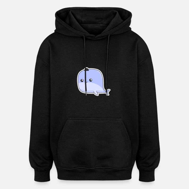 Kleiner Wal - Oversized Unisex Hoodie - Schwarz