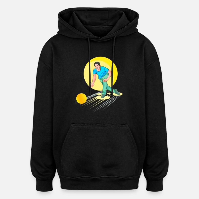 Bowling Bowler - Conception - Sweat à capuche oversize unisexe - noir