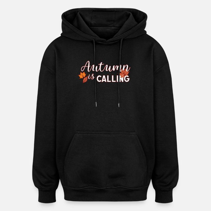 Automne - Sweat à capuche oversize unisexe - noir