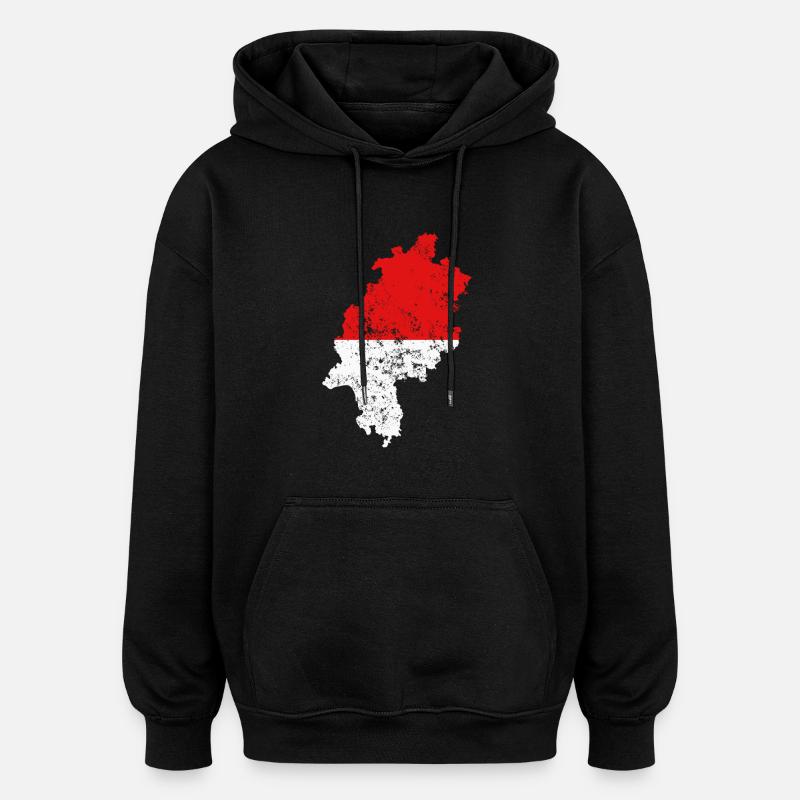 Hessen - Oversized Unisex Hoodie - Schwarz