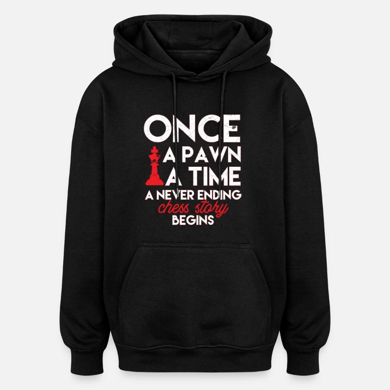 échecs - Sweat à capuche oversize unisexe - noir