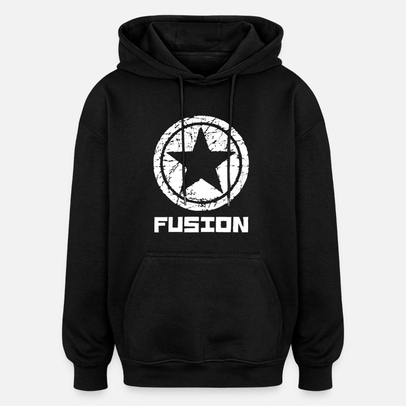 Fusion - Sweat à capuche oversize unisexe - noir