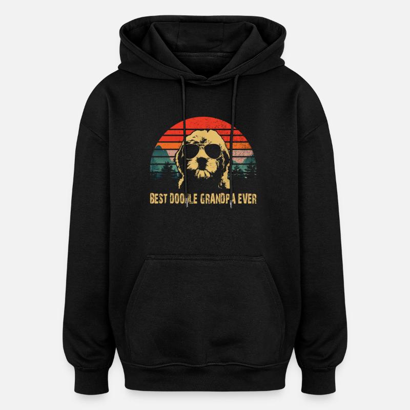 meilleur papy doodle jamais - Sweat à capuche oversize unisexe - noir