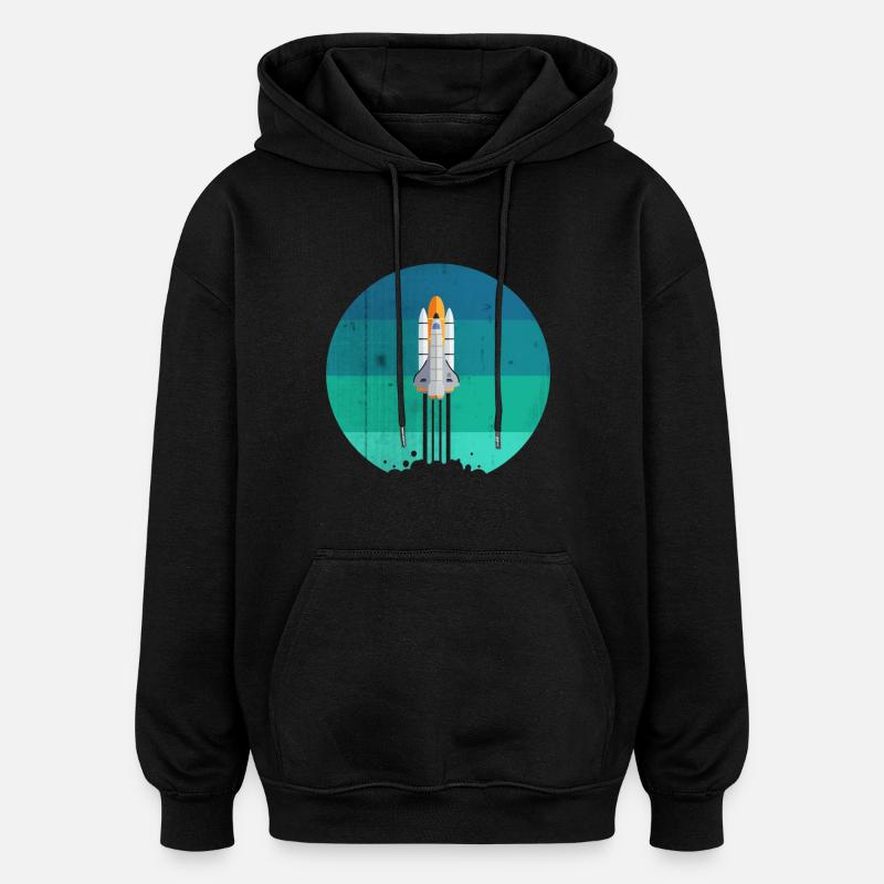 Lancement d'une fusée spatiale - Sweat à capuche oversize unisexe - noir