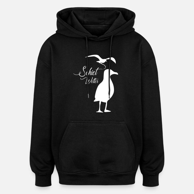 Intempérie - Sweat à capuche oversize unisexe - noir