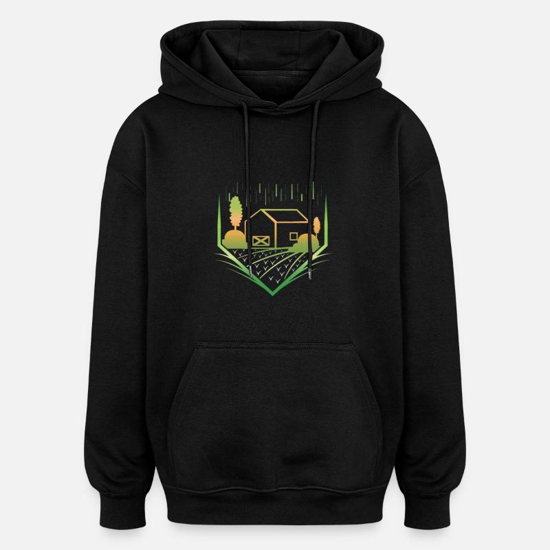 Ferme ferme - Sweat à capuche oversize unisexe - noir