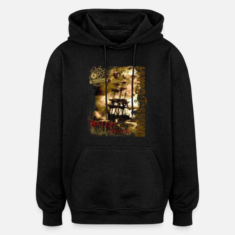 DarssCoast - Baltic Challenge - Sweat à capuche oversize unisexe - noir