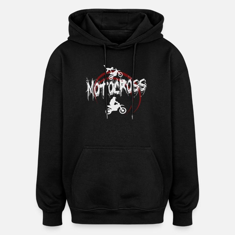 Motocross - Sweat à capuche oversize unisexe - noir