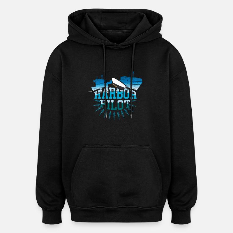 Pilote de port - Sweat à capuche oversize unisexe - noir