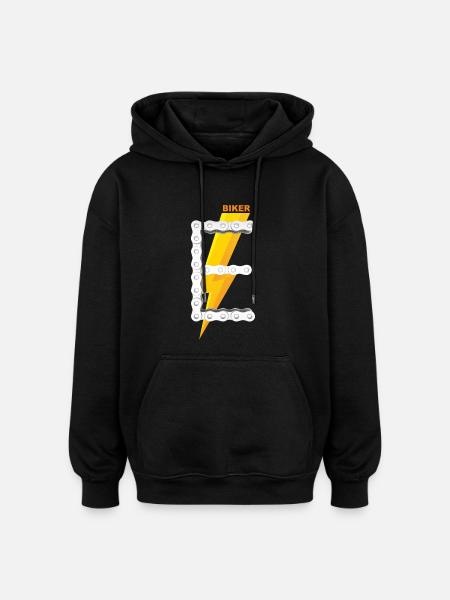 E-Biker Shirt Gift Icon Logo - Oversized Unisex Hoodie - black