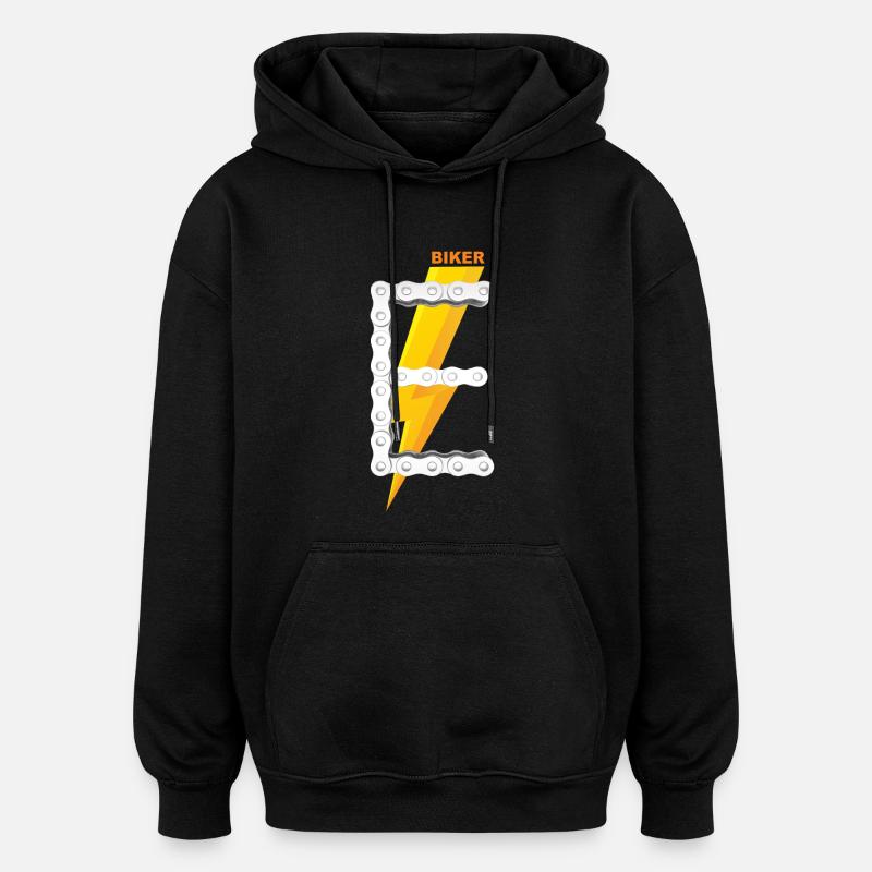 E-Biker Shirt cadeau symbole logo - Sweat à capuche oversize unisexe - noir