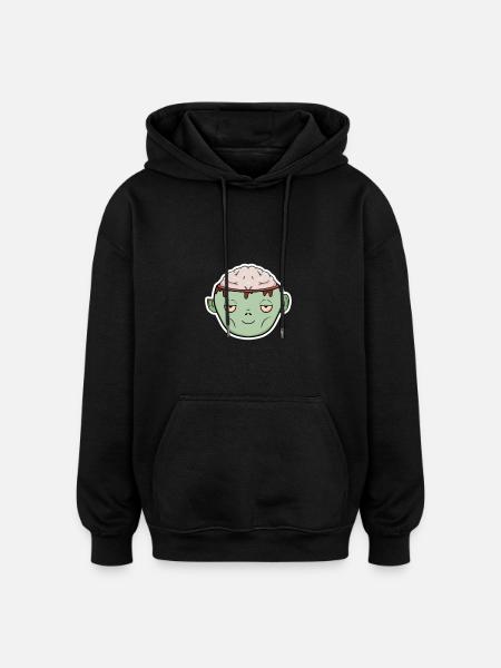 Zombie Brain in a Mug - Oversized Unisex Hoodie - black