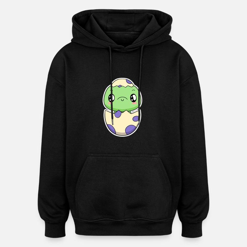Small dinosaur from the egg - Oversized Unisex Hoodie - black