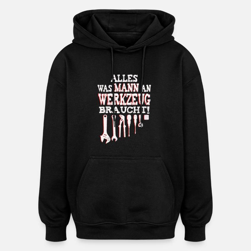 Männer Werkzeug - Oversized Unisex Hoodie - Schwarz