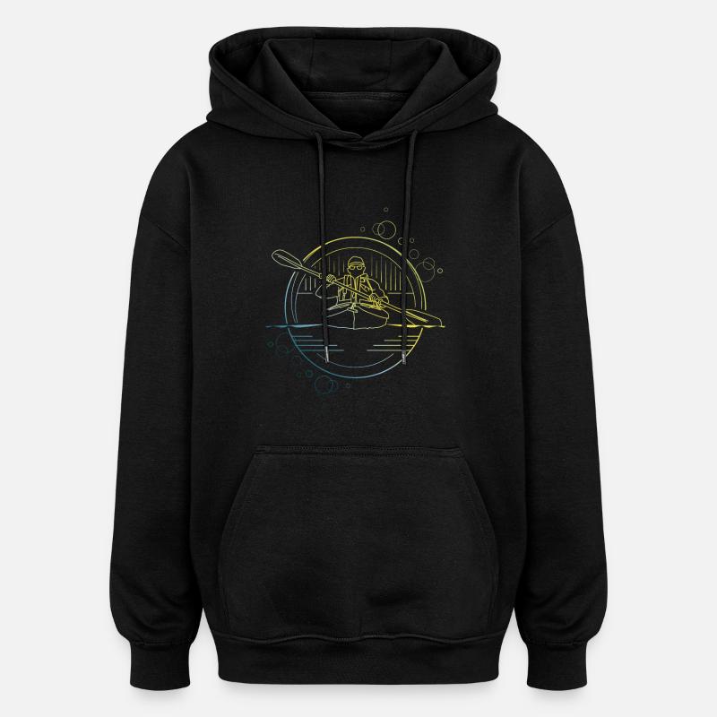 canoë - Sweat à capuche oversize unisexe - noir