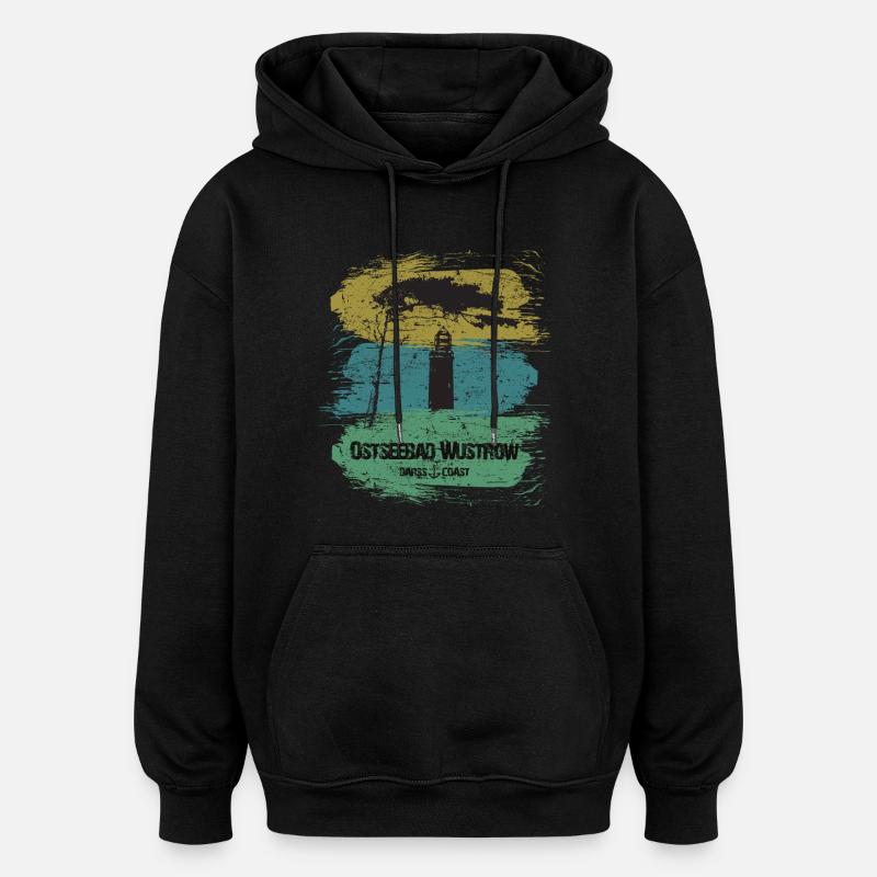 Wustrow Ostsee - DarssCoast - Halbinsel Darss - Oversized Unisex Hoodie - Schwarz