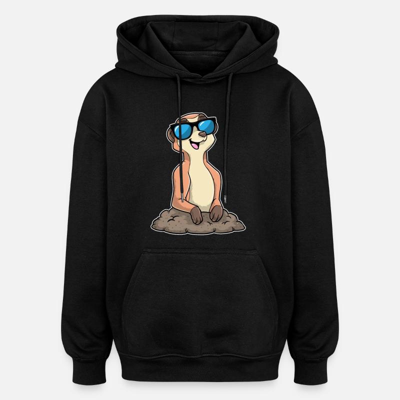 Erdmännchen Sonnenbrille - Oversized Unisex Hoodie - Schwarz
