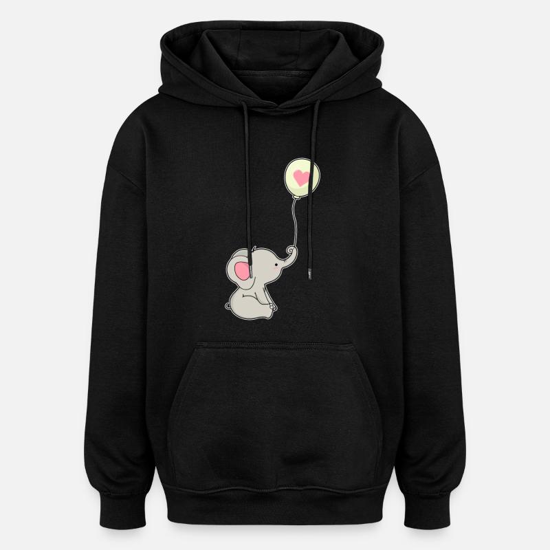 Ballon éléphant - Sweat à capuche oversize unisexe - noir