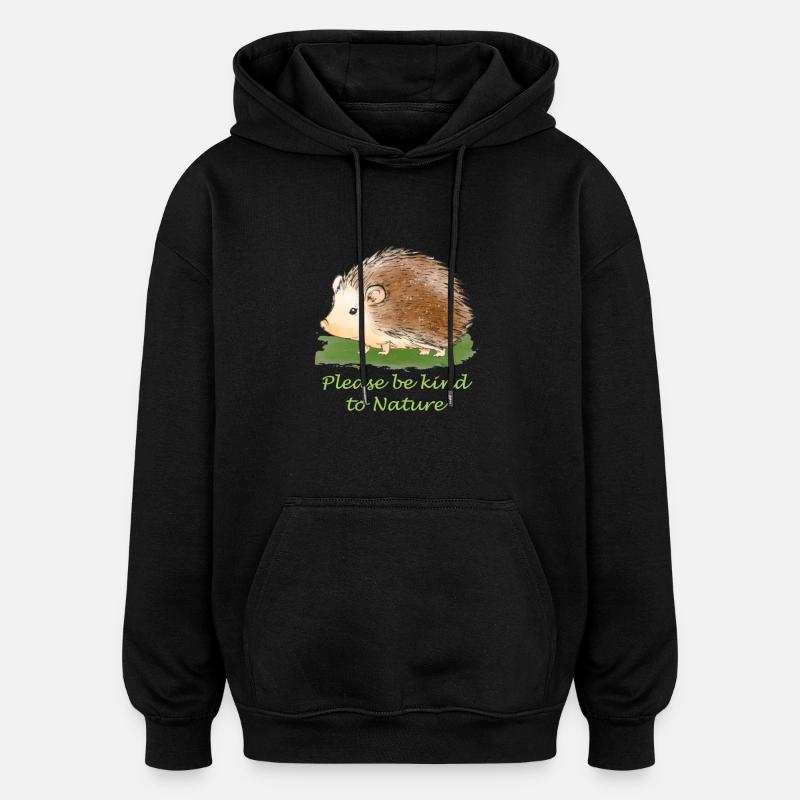 Naturschutz Igel - Oversized Unisex Hoodie - Schwarz