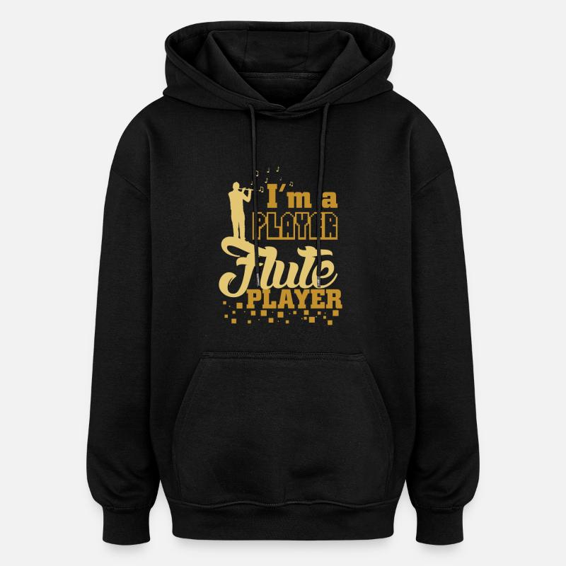 Querflöte spruch - Oversized Unisex Hoodie - Schwarz