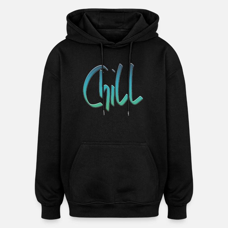 Chill encore - Sweat à capuche oversize unisexe - noir