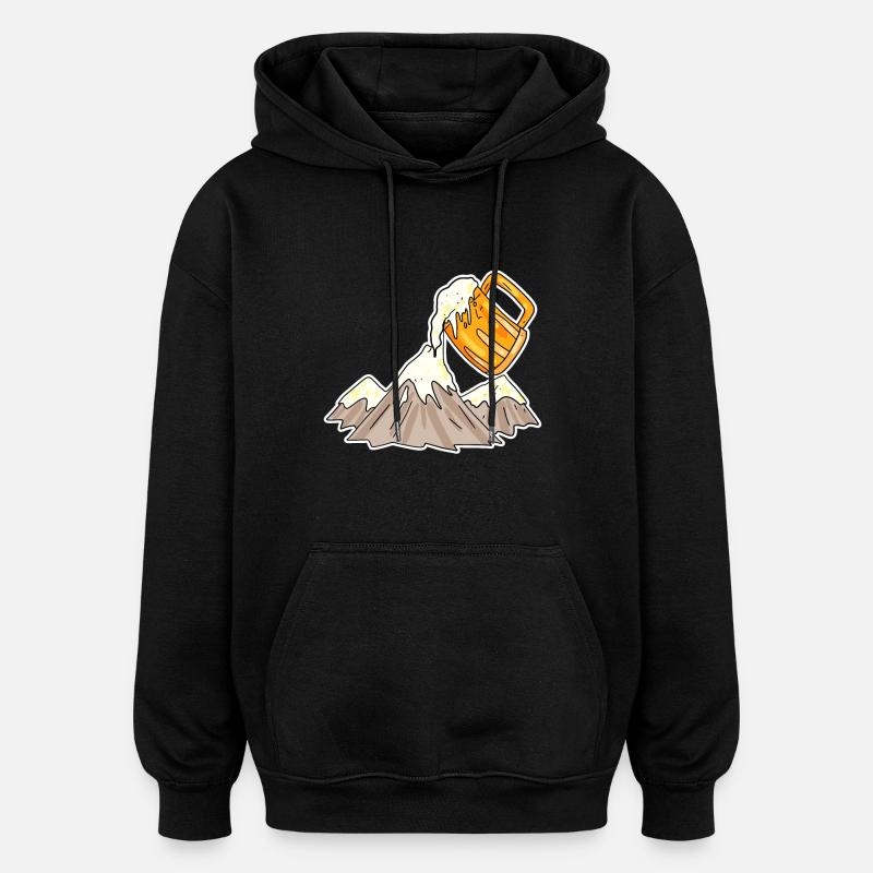 Mountains and beer - Oversized Unisex Hoodie - black
