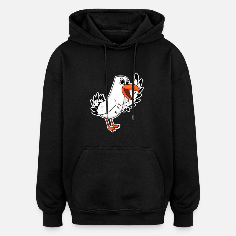 Mouette mer - Sweat à capuche oversize unisexe - noir
